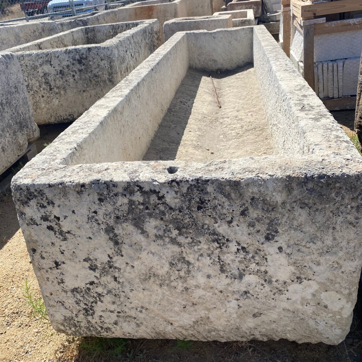 Long Rectangular Limestone Trough - Walker Stone Decor